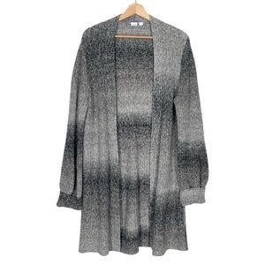 GAP Textured Open Front Cardigan in Gray Long Line Size Medium Cozy Casual